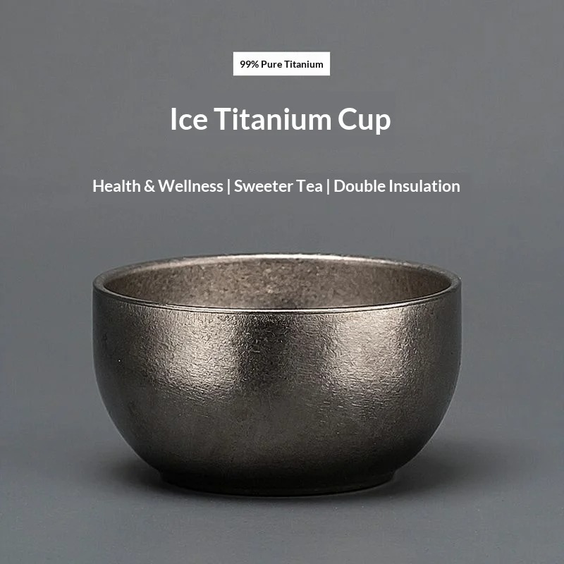 Outdoor Camping Outfit - Titanium High-End Small Tea Bowl Ice