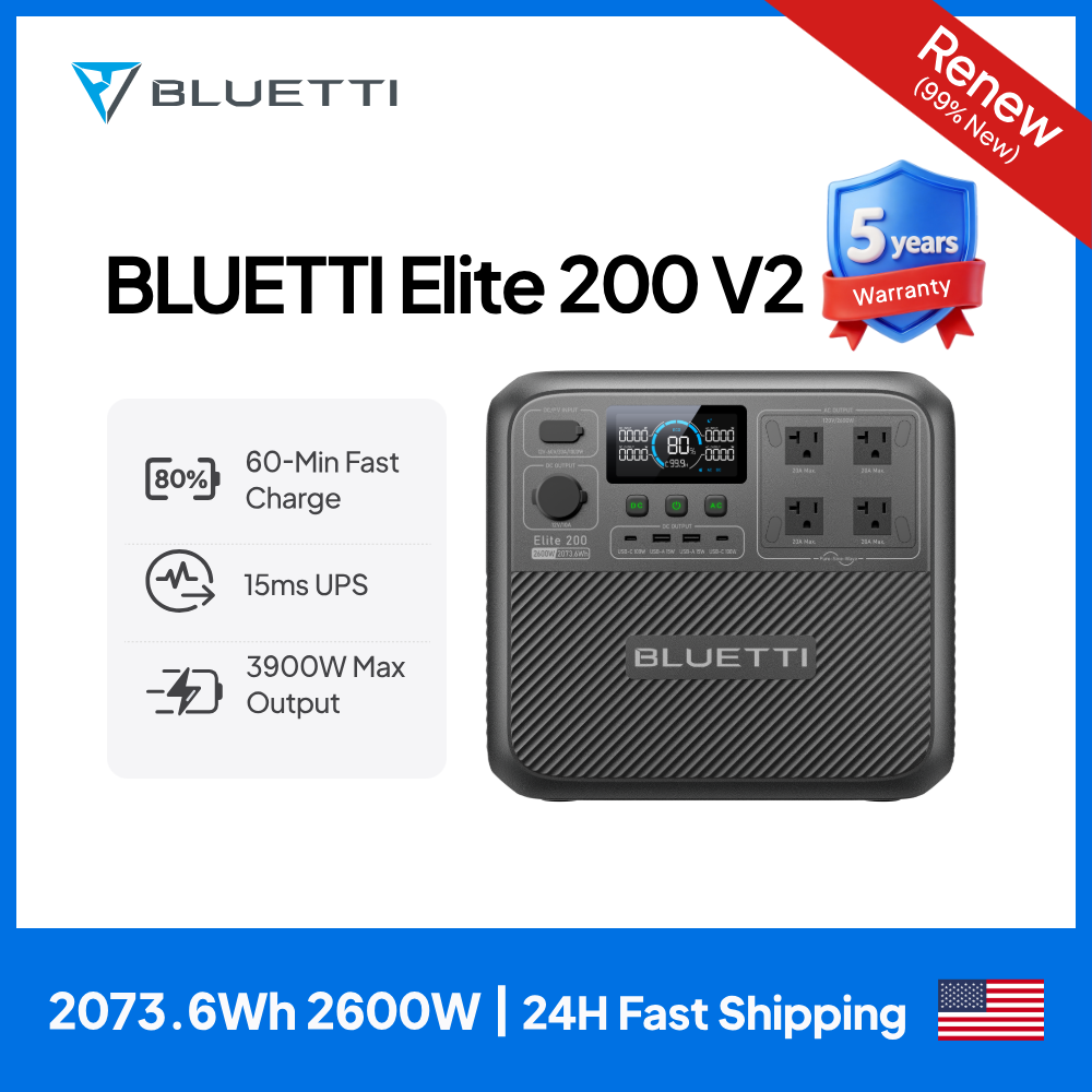 Outdoor Camping Oven - 【Renew】BLUETTI Elite 200 V2 Portable Power