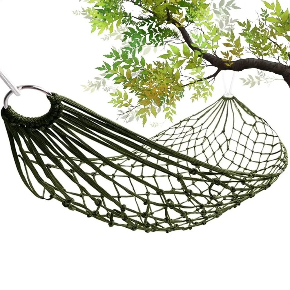 With Rope Nylon Mesh Hammock P - đánh giá và giá Outdoor Camping Hammock