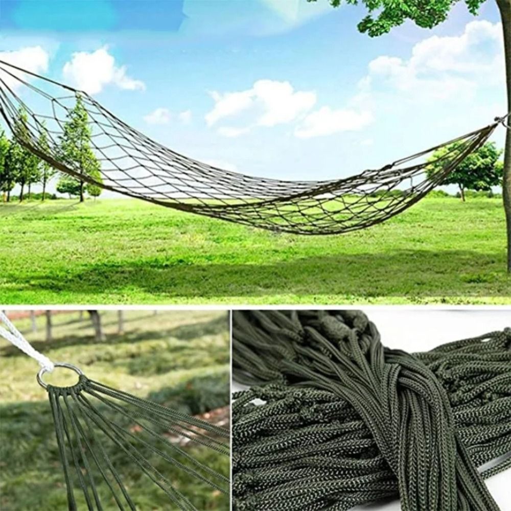 With Rope Nylon Mesh Hammock P - đánh giá và giá Outdoor Camping Hammock
