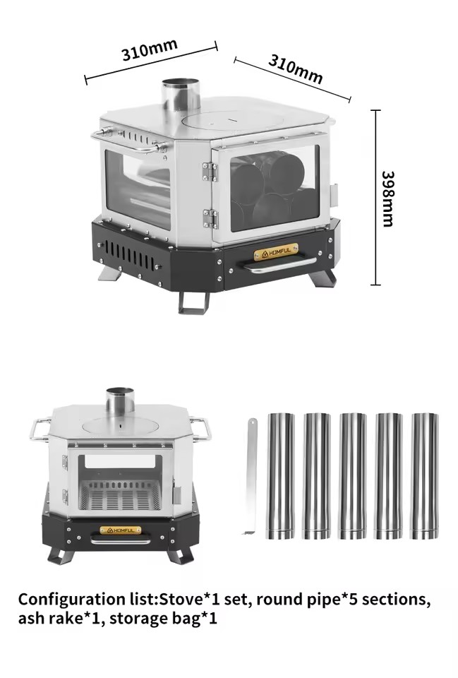 HOMFUL Portable Firewood Stove - đánh giá và giá Outdoor Camping Oven