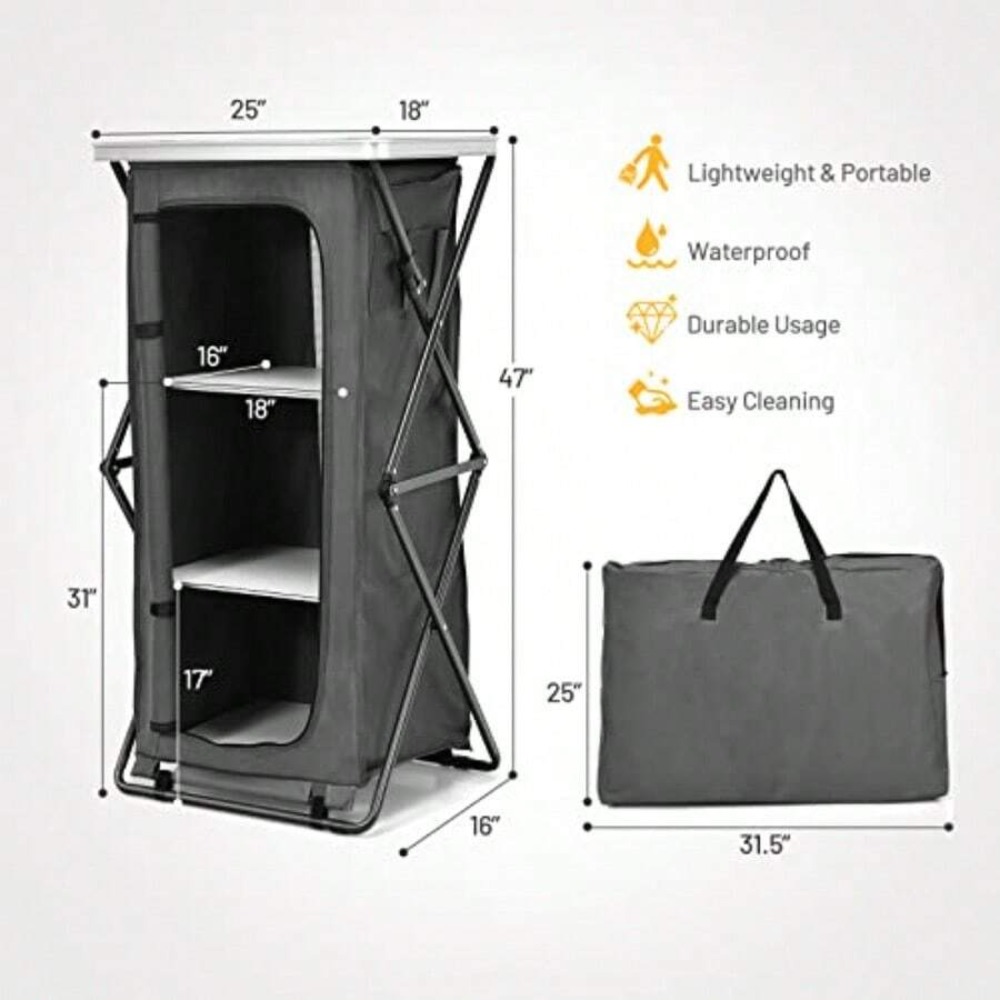 Folding Camping Storage Cabine - đánh giá và giá Outdoor Camping Kitchen Setup