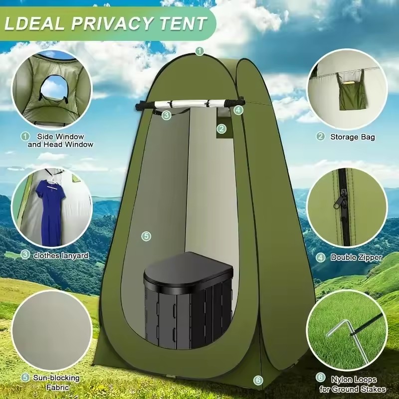 ‌Portable Pop-Up Toilet Tent P - đánh giá và giá Outdoor Camping Toilet Tent