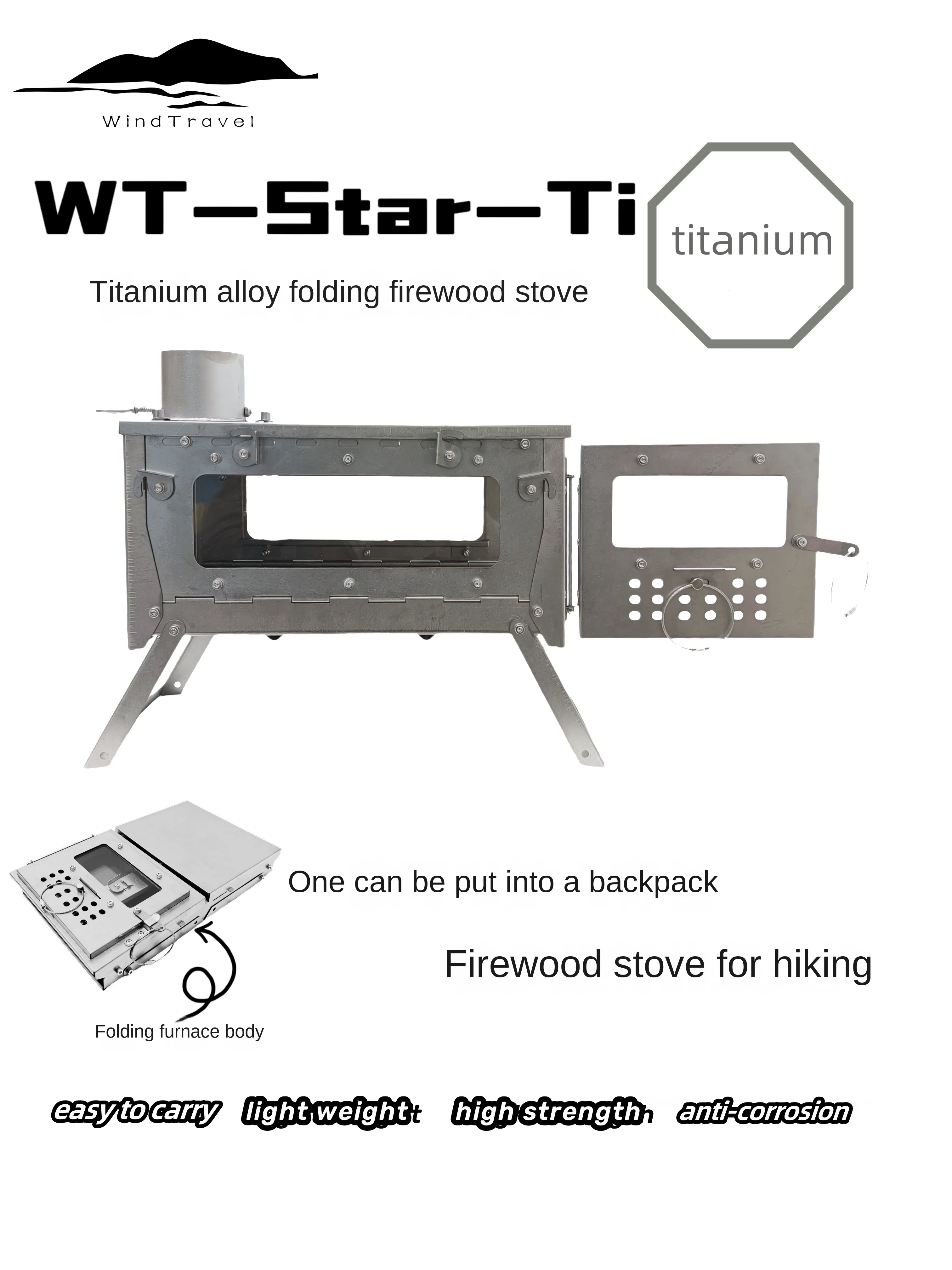 WT Star Ti Titanium Alloy Fold - đánh giá và giá Outdoor Camping Stove Wood