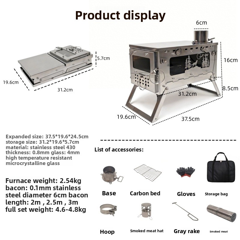 Stainless Steel Foldable Porta - đánh giá và giá Outdoor Camping Stove Wood