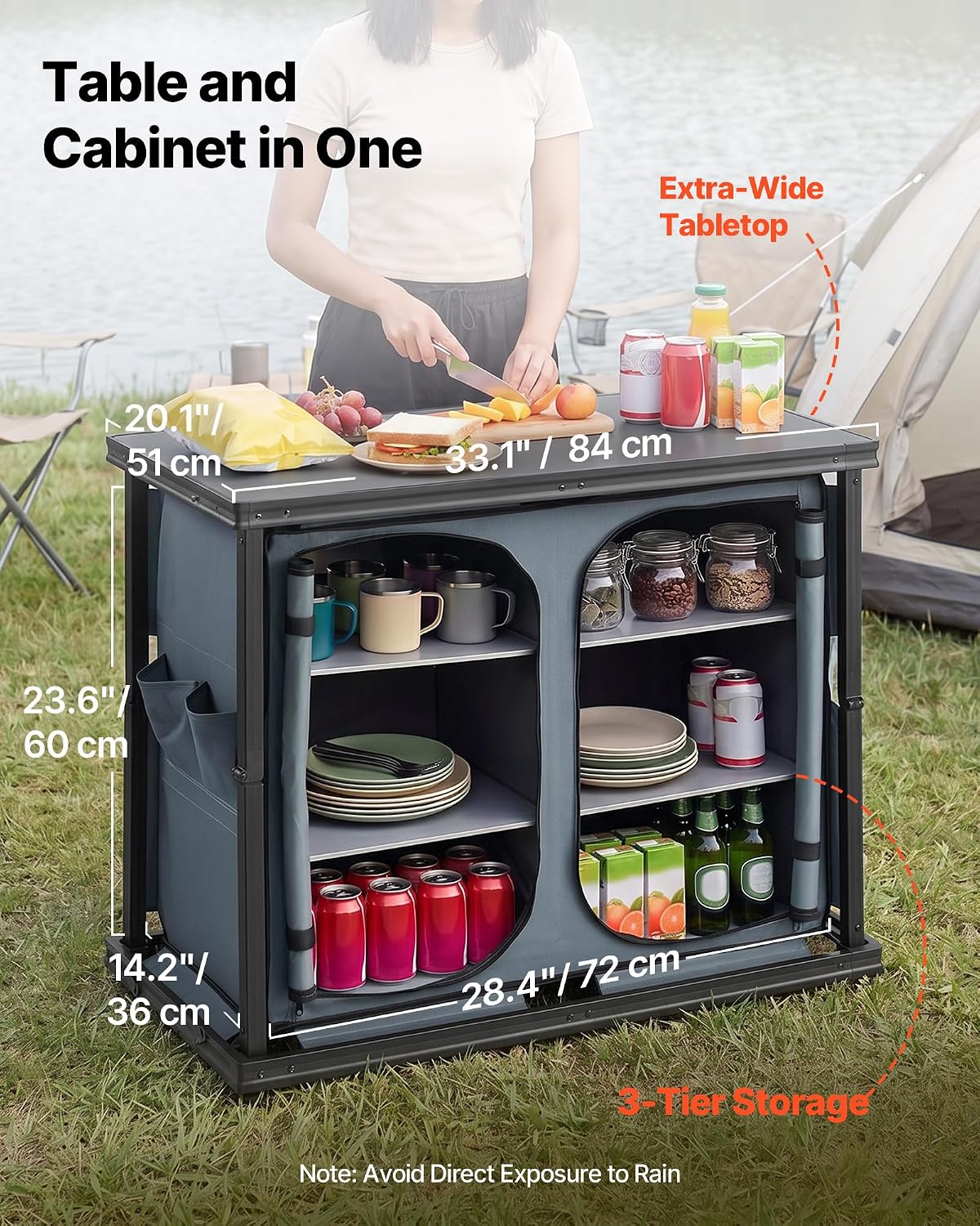 Folding Camping Storage Cabine - đánh giá và giá Outdoor Camping Kitchen Setup